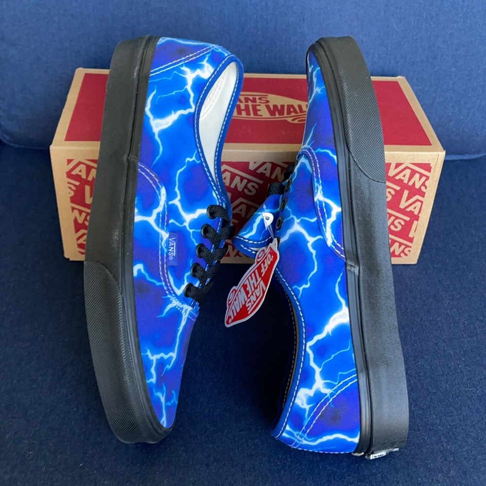 Vans Men’s Authentic Lightning Black/Blue Sneakers - Picture 12 of 16